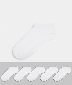 Набор из 5 пар белых спортивных носков Burton Menswear-Белый