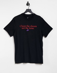 Черная футболка с надписью "Chase Dreams" Nike-Черный цвет