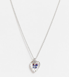 Серебристое ожерелье с подвеской в виде двух роз Regal Rose Nancy-Серебристый