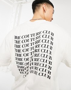 Белая свободная футболка с принтом на спине The Couture Club-Белый