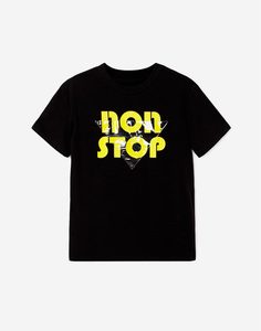 Чёрная футболка с принтом Non stop для мальчика Gloria Jeans