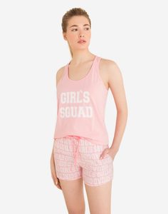 Розовые домашние шорты с надписями женские Gloria Jeans