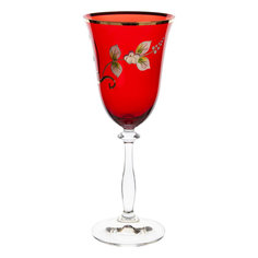 Набор бокалов для красного вина Анжела красный 6 шт Bohemia Glass