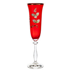 Набор бокалов для шампанского Анжела красный 6 шт Bohemia Glass