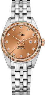 Швейцарские наручные женские часы Titoni 818-SRG-655. Коллекция Cosmo