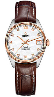 Швейцарские наручные женские часы Titoni 828-SRG-652. Коллекция Cosmo