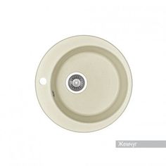 Мойка Акватон Иверия D480 керамогранит, 1 чаша, круглая, с сифоном, цвет жемчуг