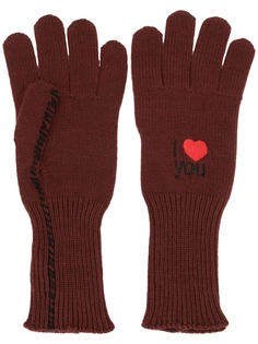 Raf Simons перчатки с вышивкой I Love You