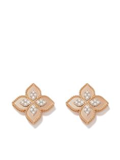 Roberto Coin золотые серьги Princess Flower с бриллиантами