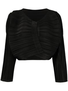 Pleats Please Issey Miyake укороченный кардиган с плиссировкой