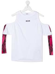 MSGM Kids футболка с контрастными лентами