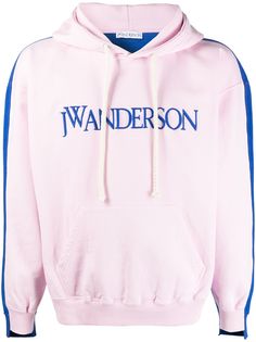 JW Anderson худи с вышитым логотипом и контрастной вставкой