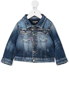 Dsquared2 Kids джинсовая куртка с эффектом потертости