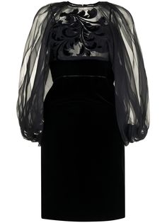 Gucci Pre-Owned приталенное платье с объемными рукавами