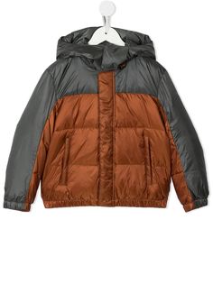 Emporio Armani Kids двухцветный пуховик с капюшоном