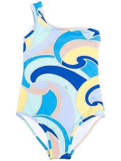 Emilio Pucci Junior купальник асимметричного кроя с абстрактным узором