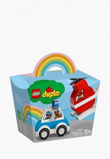 Набор игровой LEGO Пожарный вертолет и полицейский автомобиль