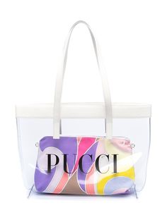 Emilio Pucci Junior прозрачная сумка-тоут с логотипом