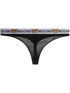 Moschino трусы-танга с логотипом Teddy Bear