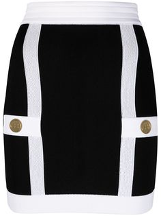Balmain трикотажная юбка в стиле колор-блок