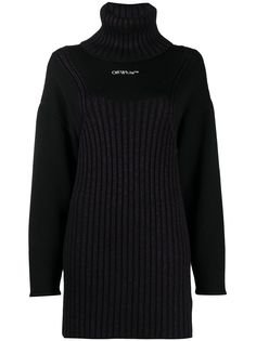 Off-White платье-свитер длины мини
