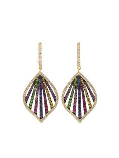 graziela серьги Rainbow Tribal из желтого золота с сапфиром
