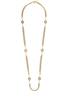 Chanel Pre-Owned цепочное колье с жемчугом