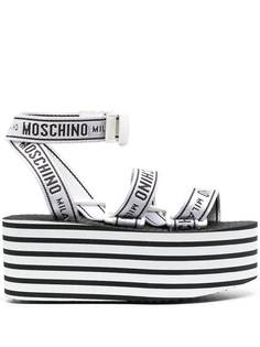 Moschino босоножки на платформе в полоску