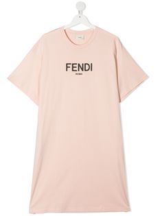 Fendi Kids платье-футболка с логотипом