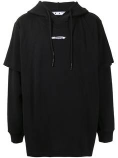 Off-White многослойное худи с логотипом Workers