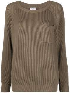 Brunello Cucinelli джемпер в рубчик