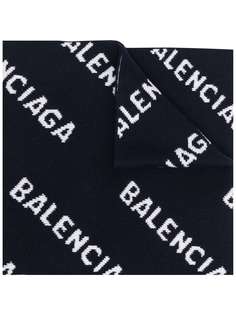 Balenciaga шарф вязки интарсия с логотипом