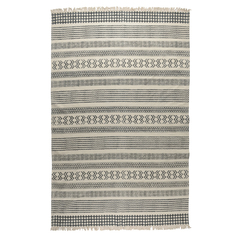 Ковер из хлопка с контрастным орнаментом и бахромой из коллекции еthnic, 200х300 см (tkano) бежевый 300.0x200.0 см.