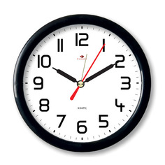 Настенные часы Бюрократ Alarm-R15P, аналоговые, черный