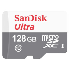 Карта памяти microSDXC UHS-I Sandisk Ultra 128 ГБ, 100 МБ/с, Class 10, SDSQUNR-128G-GN6MN, 1 шт.