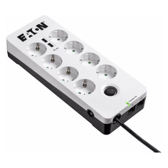 Сетевой фильтр Eaton Protection Box 8 Tel@ USB DIN, 0.8м, белый/черный [pb8tud]