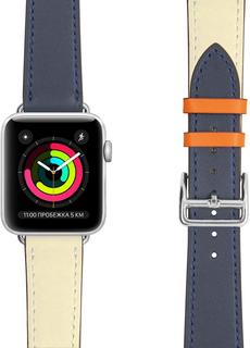 Ремешок Lyambda Minkar для Apple Watch 38/40mm (синий, бежевый)