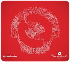 Коврик для мыши SteelSeries QcK Large Dota 2 Edition (красный, с рисунком)
