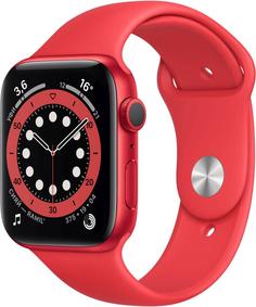 Умные часы Apple Watch Series 6, 44 мм, корпус из алюминия, спортивный ремешок ((PRODUCT)RED)