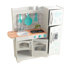 Мебель для детей KidKraft Кухня игровая Загородная, цвет: белый с бирюзовым (53424_KE)