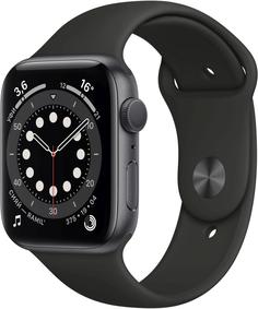 Умные часы Apple Watch Series 6, 44 мм, корпус из алюминия цвета «серый космос», спортивный ремешок