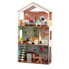 Кукольный домик KidKraft Дотти, с мебелью 17 элементов, интерактивный (65965_KE)