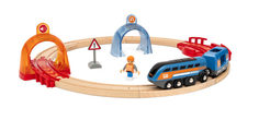 Железная дорога Brio Набор Smart Тech круговой с 2 интерактивными тоннелями; поездом; фигуркой (разноцветный)
