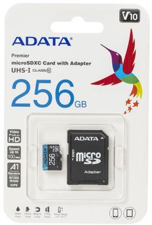 Карта памяти ADATA microSDXC Premier UHS-I U1 V10 A1 + ADP 256Gb