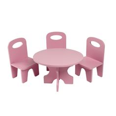 Аксессуары для кукол PAREMO Набор мебели для кукол &quot;Классика&quot;: стол + стулья, цвет: розовый (PFD120-38)
