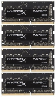 Оперативная память Kingston SO-DIMM DDR4 HyperX Impact Kit of 4 HX424S15IBK4/16 16Gb