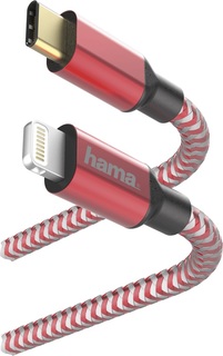 Кабель Hama USB-C - Lightning 1.5м (красный)
