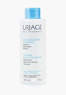 Мицеллярная вода Uriage очищающая для нормальной и сухой кожи лица и контура глаз, 500 мл