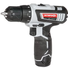 Дрель-шуруповерт аккумуляторная Интерскол ДА-12ЭР-02, 0-1400 об/мин, 12 В, 2х1.5 Ач, 10 мм