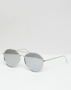 Круглые солнцезащитные очки с зеркальными стеклами Jeepers Peepers-Серебряный